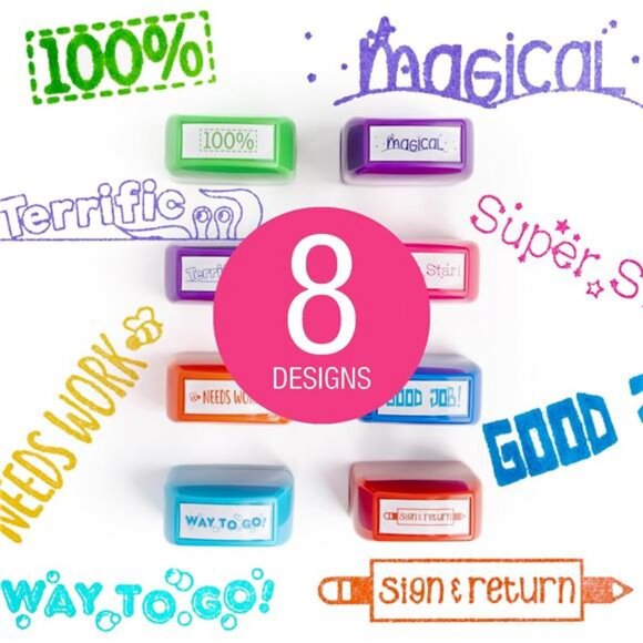 Teacher Stamps‎ - Self Inking Motivational Encouraging and Colorful Set for - Picture 3 of 8